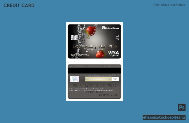 Beispielvorschau der Visa-Signaturkarte der Ukraine PrivatBank